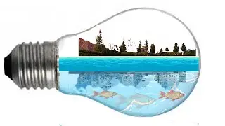 Water Effect manipulation inside the bulb in photoshop