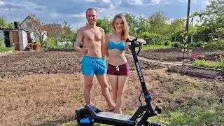 На самокате на дачу. Вспахали огород