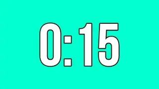 15 SECONDS COUNTDOWN TIMER WITH GREEN SCREEN BACKGROUND