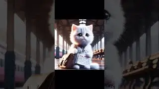 Cute kitten Cat tired with Studies #shorts shortsfeed viral #cat #ai