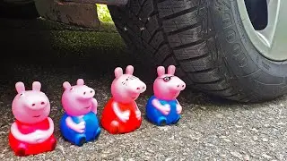 Crushing Crunchy & Soft Things by Car! EXPERIMENT CAR VS PEPPA PIG FAMILY