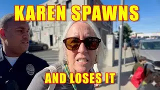 Karen loses it and calls the police. Tries to flee after calling the police.