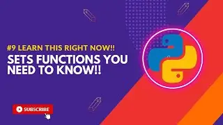 Sets and Loops in python Python for Beginners  | #9 Functions You Need to Know!
