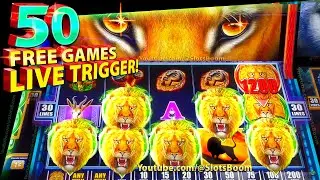 WINNER BONUS!! LIVE TRIGGER! on LION EYES SLOT BONUS! FREE GAMES & RE-TRIGGER - CASINO SLOTS BOOM
