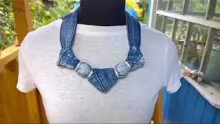 An unusual necklace made from a jeans belt. Tutorial. Option #3.