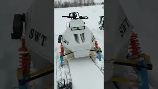 утёнок,белый медведь и гризли #зима #покатушки #самоделки #снег #снегоход #отдых #врек #ваз