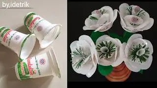 Cara Membuat Bunga Mawar dari Gelas Plastik || Ide Kreatif dari Gelas Plastik Bekas