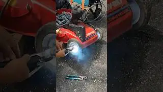 Let’s make a #mower #selfpropelled again! #welding hubs to axle