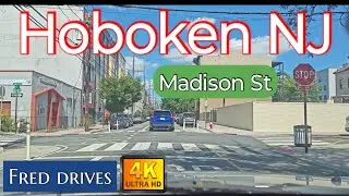 (4K) Fred Drives- Madison St. Hoboken NJ. #driving #Hoboken #newjersey #jersey