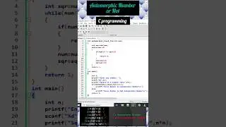 Program to find Given Number is Automorphic Number or Not | C Program #shorts