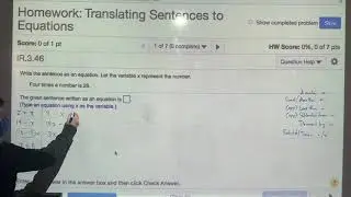 MATH 0332 - Translating Sentences to Expressions and Equations