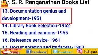Books list of Dr. S.R.Ranganathan@newlibraryworld7087