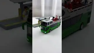 Double-Decker Open-Top Bus Toy - Get On & Off Safely! Fun Bus Toy Experience!