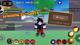 Spinning 35 Tickets in Dragon Blox