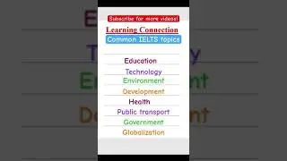Common IELTS topics for speaking writing reading listening 