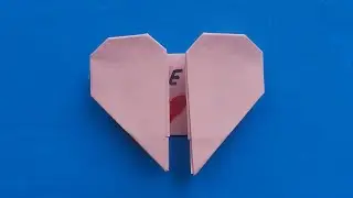 Origami opening heart with a card // Origami opening heart with a card