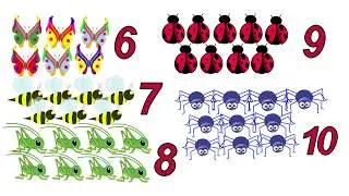 🐞🦋🐝 Счет от 6 до 10.Учим цифры. Насекомые. Математика для дошкольников.