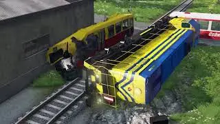 Cars vs Train Tracks -- BeamNG Drive