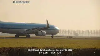 KLM B737-800 Landing 18R | AMS