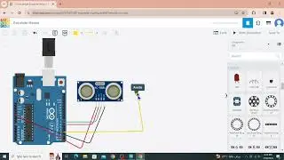 Ultrasonic sensor _LED with Arduino in Tinkercad | Circuit | Code | Arduino programming in Hindi