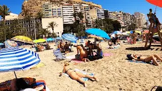🇪🇦☀️🏝️ ALICANTE SPAIN BEACH 2024 -- POSTIGUET BEACH WALK🏖️ -- 4K 60FPS VIEW 🎥