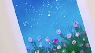 How To make Night View painting with Beautiful Rose garden #tutorial videos #easy painting ideas