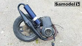 How to disassemble the engine from the scooter Honda Dio