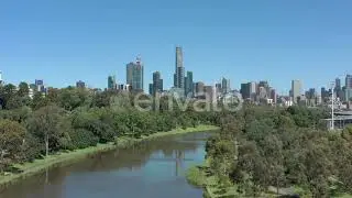 Melbourne City Australia and Yarra River Aerial Reveal | Stock Footage - Envato elements