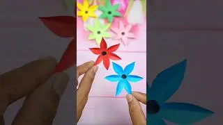 6 petal paper flowers making easy for beginners #crafts #diy #papercrafts #flower