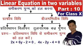 How to solve linear equation in two variables by algebraic method. Substitution method by Ishtiyaque