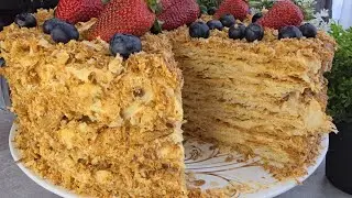 Торт Наполеон |который все любят |получается  с первого раза |очень вкусный  и нежный хруст
