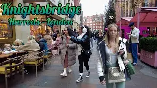 Walking around Harrods - Knightsbridge London Tour - Sloan Street - Luxury Cars
