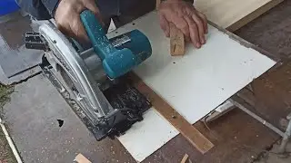 How to cut boards evenly with a hand-held circular saw. A template for boards and beams.