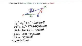 Math 1113 Section 6.6 Law of Cosines (SSS)