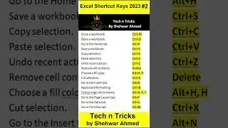 excel shortcut keys #2 