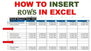 How to insert Rows in Excel