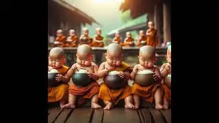 So cute little monks created by AI.#AI #lovely #cutebaby #Lovely #shorts