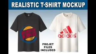 Photoshop Realistic T-Shirt Mockup  لوجو على تى شيرت حقيقى قابل للتغيير