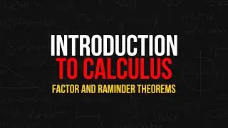 Introduction to Calculus Factor and Remainder theorem | Factorisation and Roots of Polynomials