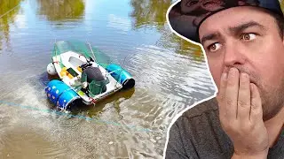 We built our own boats and battle head to head to become king on the lake !
