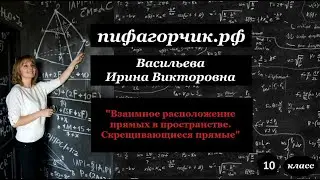 Взаимное расположение прямых в пространстве  Скрещивающиеся прямые (теория)