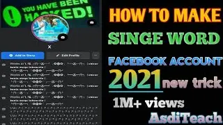 how to make single word account/ #create_single_word_account/ #one_word_account #facebook #AsdiTeach