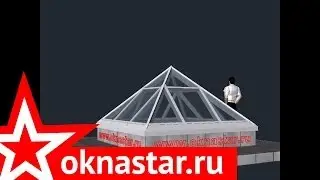 Зенитный фонарь в форме пирамиды 3D модель