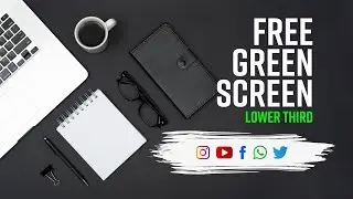 FREE GREEN SCREEN - Social Media Lower Third Brush Style (No Copyright)