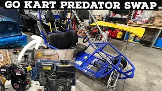 GO KART PREDATOR ENGINE SWAP! Plus Windshield Install! Manco Fox Predator 212 Build