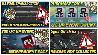 🔴URGENT NOTICE | ILLIGAL TRANSACTION ANNOUNCEMENT | GET FREE UC BGMI TRICK | NEXT UC UP EVENT DATE