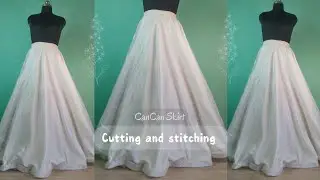 Can can Skirt Cutting & Stitching ✨/ DIY Can can Skirt / Peticoat Full Tutorial / Hoop Skirt✨
