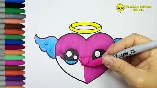 Como desenhar UM CORAÇÃO KAWAII ❤️ passo a passo, fácil e rápido ✔️