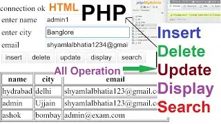 PHP Database all Operation || Insert || Update || Search || Display || Delete input HTML-Form