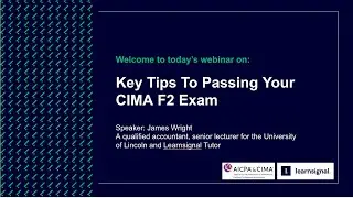 CIMA F2 webinar #cima #cimaf2 #cimacourse